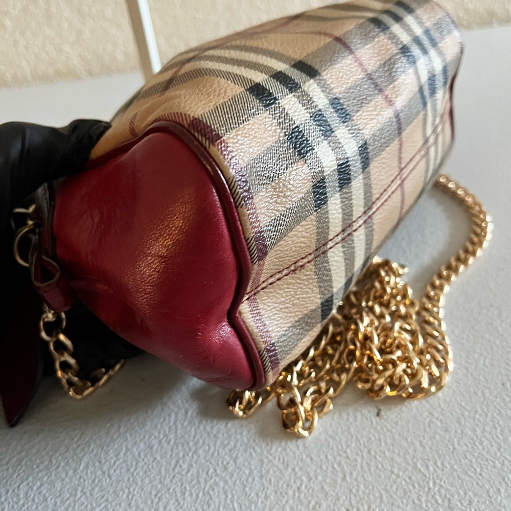 Burberry Checkered Beige and Red Women's Bag - Picture 4 of 12